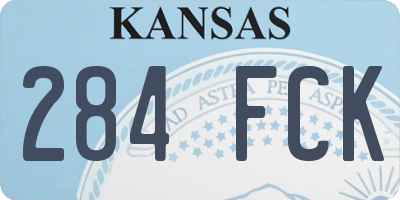 KS license plate 284FCK
