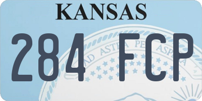KS license plate 284FCP