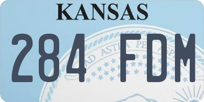 KS license plate 284FDM