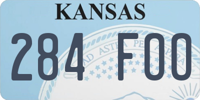 KS license plate 284FOO