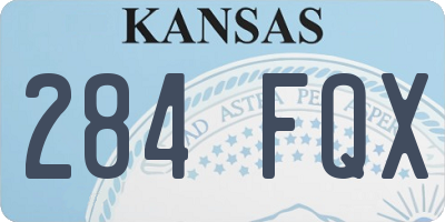 KS license plate 284FQX