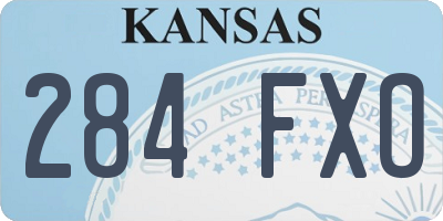 KS license plate 284FXO