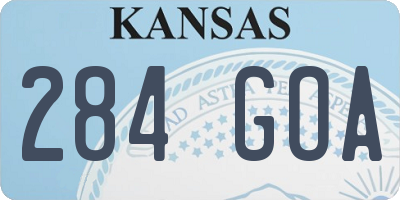 KS license plate 284GOA