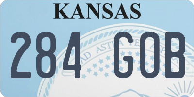 KS license plate 284GOB