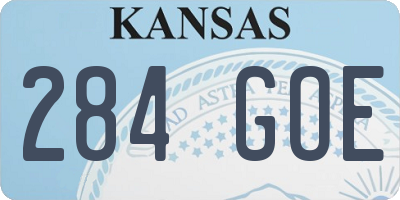 KS license plate 284GOE