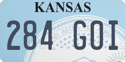 KS license plate 284GOI