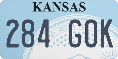KS license plate 284GOK