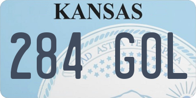 KS license plate 284GOL