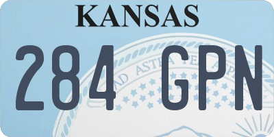 KS license plate 284GPN