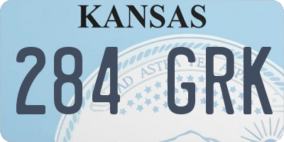 KS license plate 284GRK