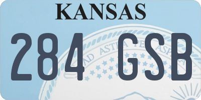 KS license plate 284GSB