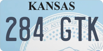 KS license plate 284GTK