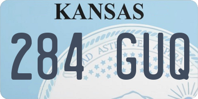 KS license plate 284GUQ