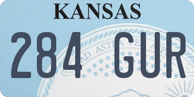 KS license plate 284GUR
