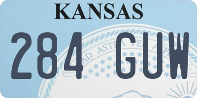 KS license plate 284GUW