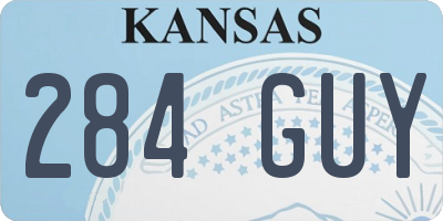KS license plate 284GUY