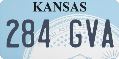 KS license plate 284GVA