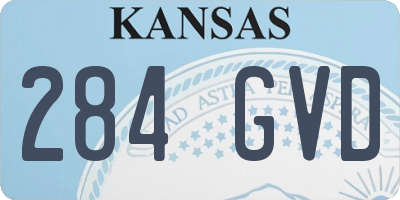 KS license plate 284GVD