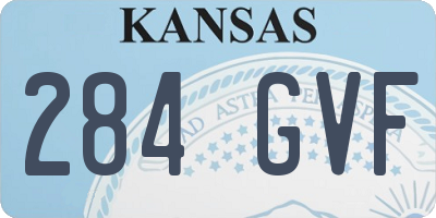 KS license plate 284GVF