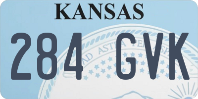 KS license plate 284GVK