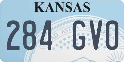 KS license plate 284GVO