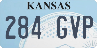 KS license plate 284GVP