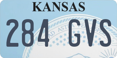 KS license plate 284GVS