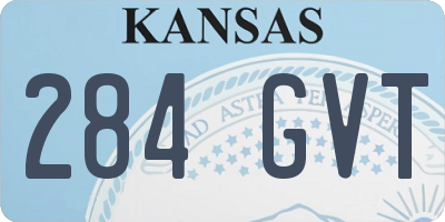 KS license plate 284GVT