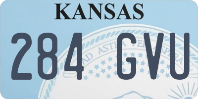 KS license plate 284GVU