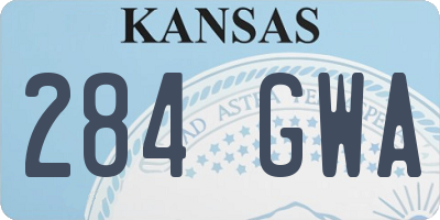 KS license plate 284GWA