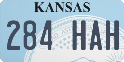KS license plate 284HAH