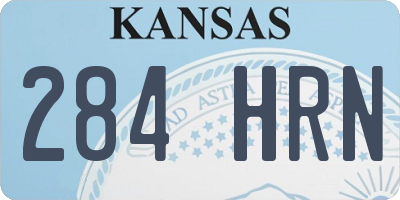 KS license plate 284HRN