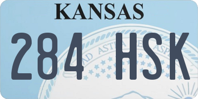 KS license plate 284HSK