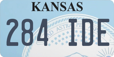 KS license plate 284IDE