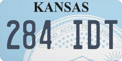 KS license plate 284IDT