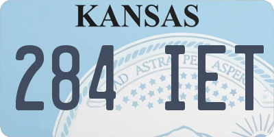 KS license plate 284IET