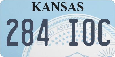 KS license plate 284IOC