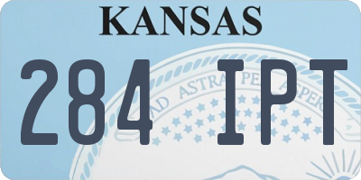KS license plate 284IPT