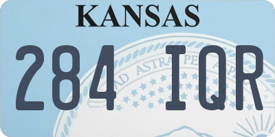KS license plate 284IQR