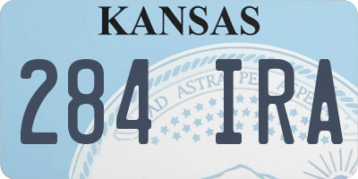 KS license plate 284IRA