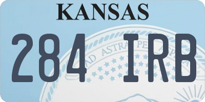KS license plate 284IRB
