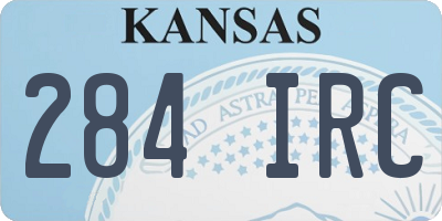 KS license plate 284IRC