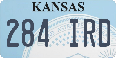 KS license plate 284IRD