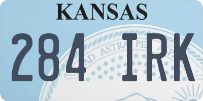 KS license plate 284IRK