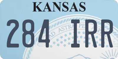 KS license plate 284IRR