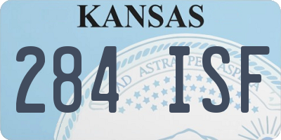 KS license plate 284ISF