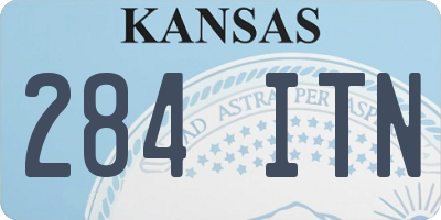 KS license plate 284ITN