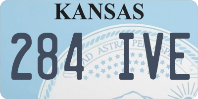 KS license plate 284IVE