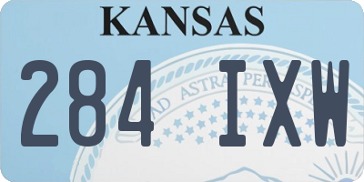 KS license plate 284IXW