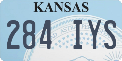 KS license plate 284IYS